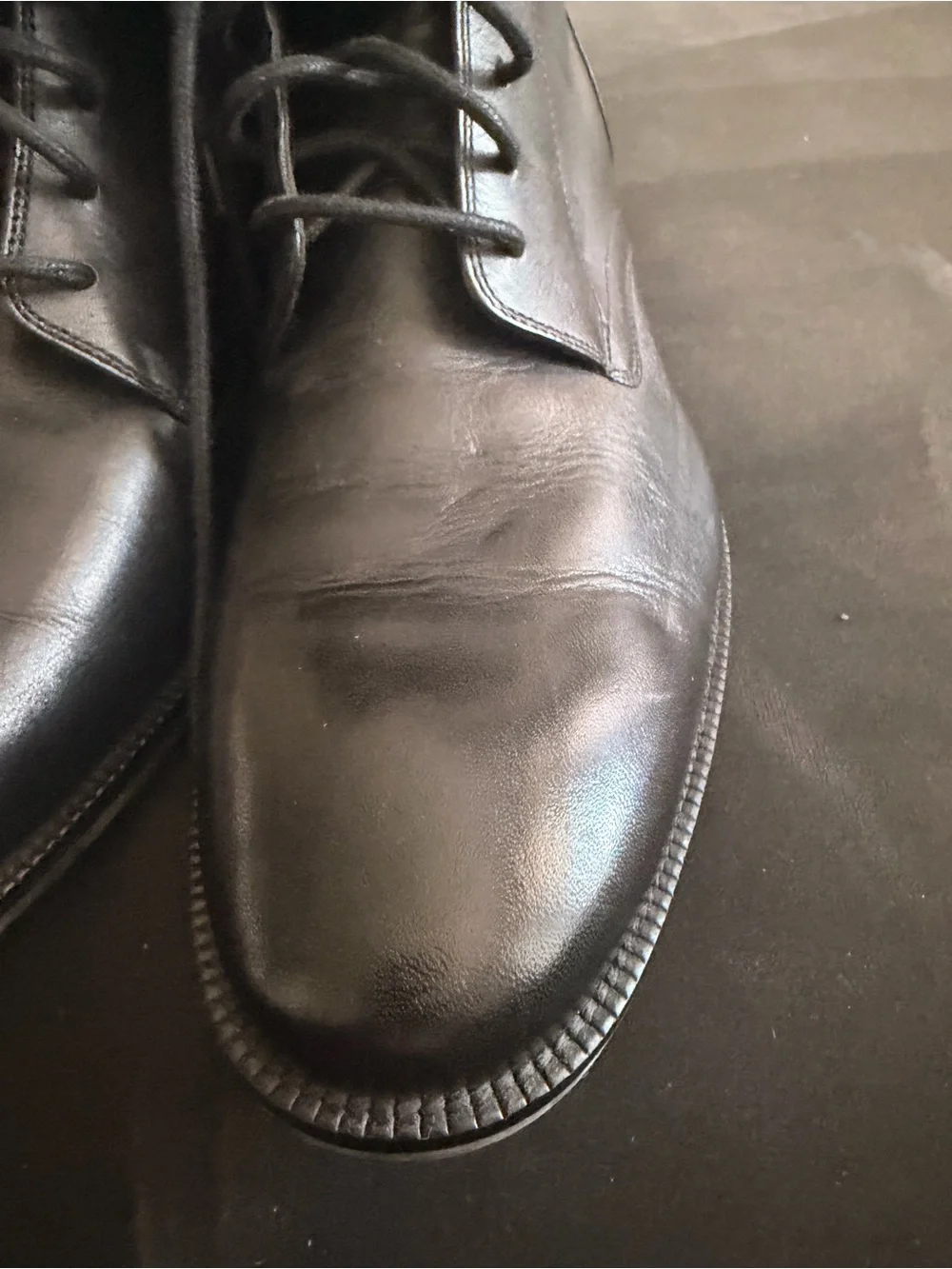 Black Men's Leather Lace-Up Boots